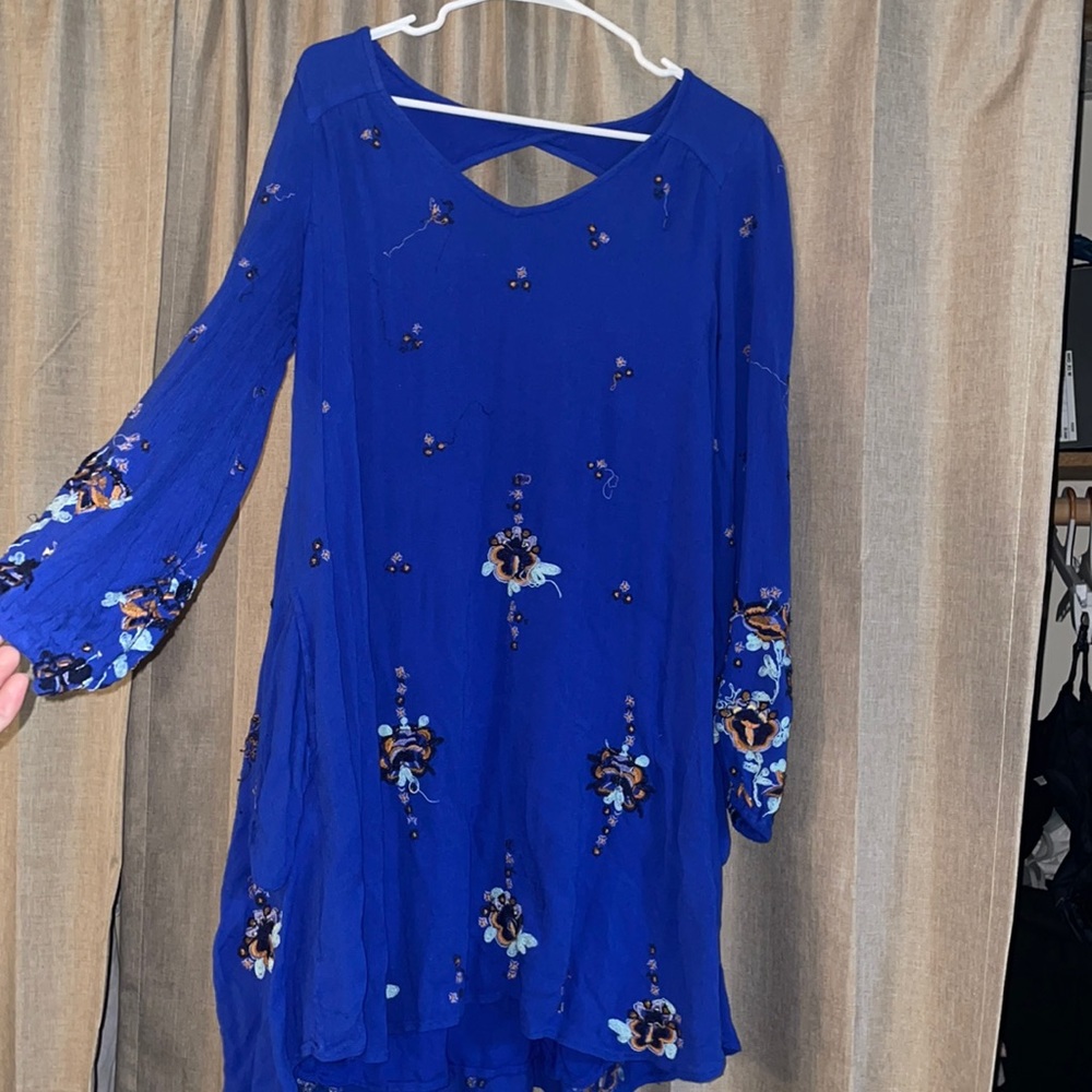 Free People Long Sleeve Flowy Mini Dress